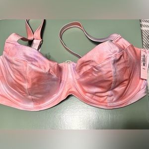 Victorias Secret Nwt Blue Floral Wicked Underwire Sling Swim Bikini Top 38DD